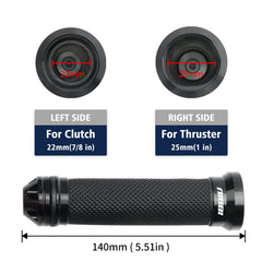NIBBI right side grip fits 1 inch for twist throttle compatibility.