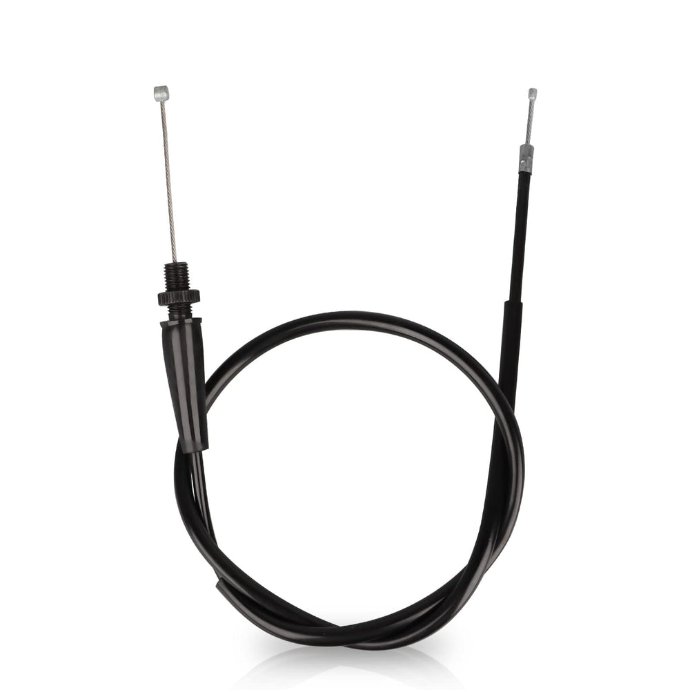 Nibbi throttle cable close-up shows durable 316 stainless steel construction