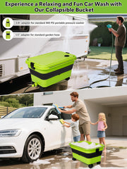Nicecastle collapsible bucket with pull handle for effortless transport.