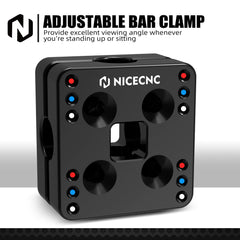 NICECNC 12mm GPS clamp on R1250GSA for secure cockpit mounting.
