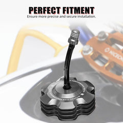 NICECNC aluminium cap with vented one-way valve improves fuel flow and leak prevention.