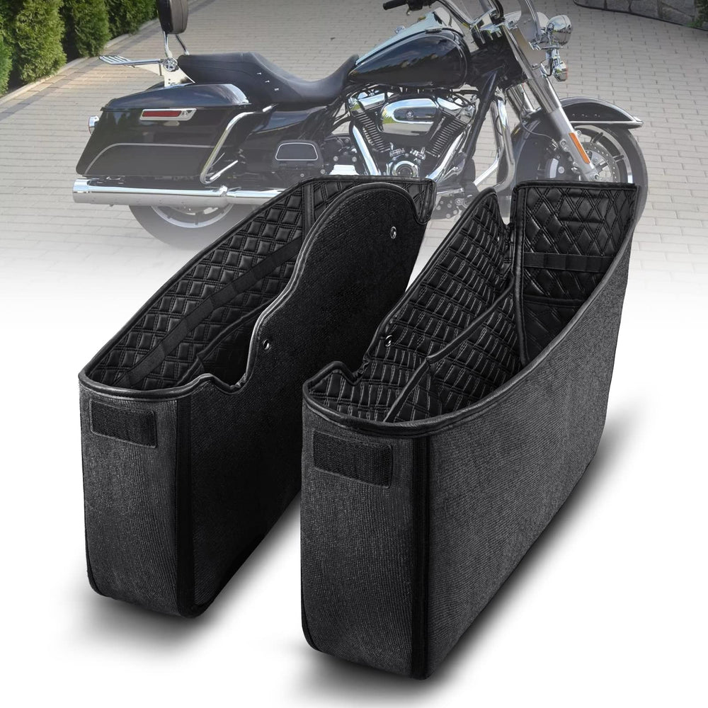 NICECNC saddlebag liner with four-side pockets organized for Harley touring tools