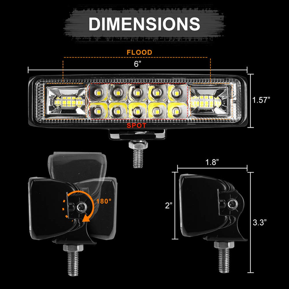 Nicerpro 6 inch LED light bar side mount for quick, secure installation on off-road vehicles.