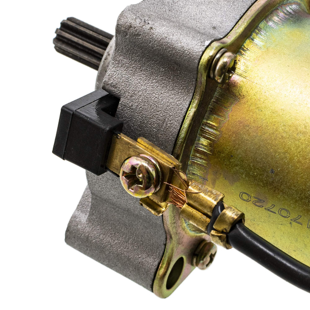 NICHE starter motor 0453478 cross-section highlights carbon brushes.