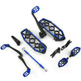 NicMachine Road King front-driver floorboards in black/blue finish for better grip and control.