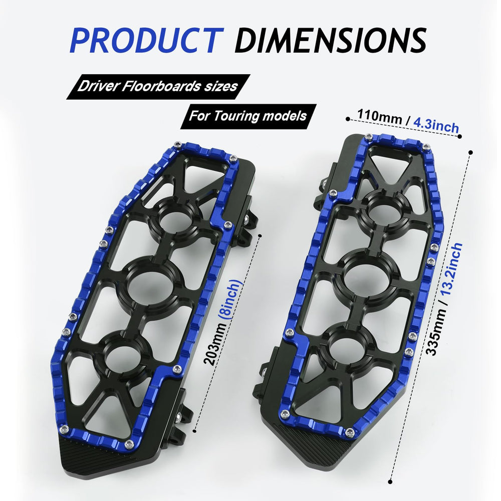 NicMachine Road King rear-passenger floorboards providing comfortable support on long rides.