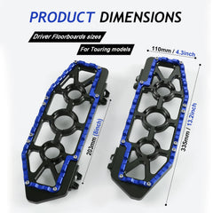 NicMachine Road King rear-passenger floorboards providing comfortable support on long rides.