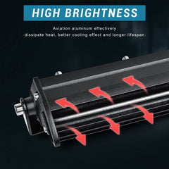 Nifeida 14-inch LED light bar side mount shows versatile installation for rugged vehicles.