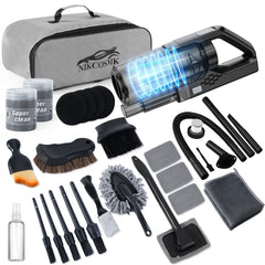 NIKCOSMK car cleaning kit vacuum with 8000PA suction cleans seats and dashboards