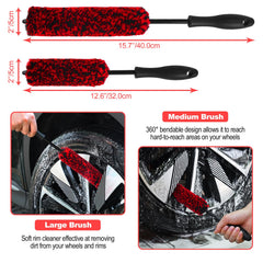 NIKCOSMK soft wheel brushes in use on a rim