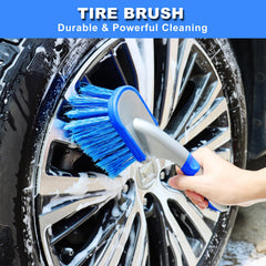 NIKCOSMK tire brush lifts grime from tires safely.