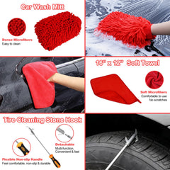 NIKCOSMK wash mitt and towel set ready for car cleaning
