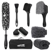 NIKCOSMK wheel cleaner brush with soft bristles safely cleans wheels.