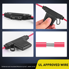 Nilight 10AWG tin-plated copper wiring ensures strong current capacity.