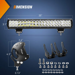 Nilight 126W light bar illustrating long-range spot and wide flood coverage