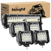 Nilight 12-inch 300W LED light bar delivers high-visibility off-road illumination for night trails.