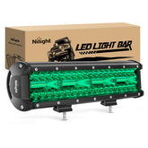 Nilight 12-inch green LED light bar front view for off-road visibility