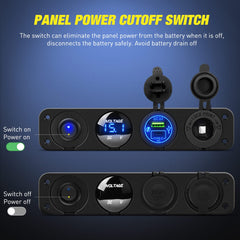 Nilight 12V outlet and dual USB ports power accessories