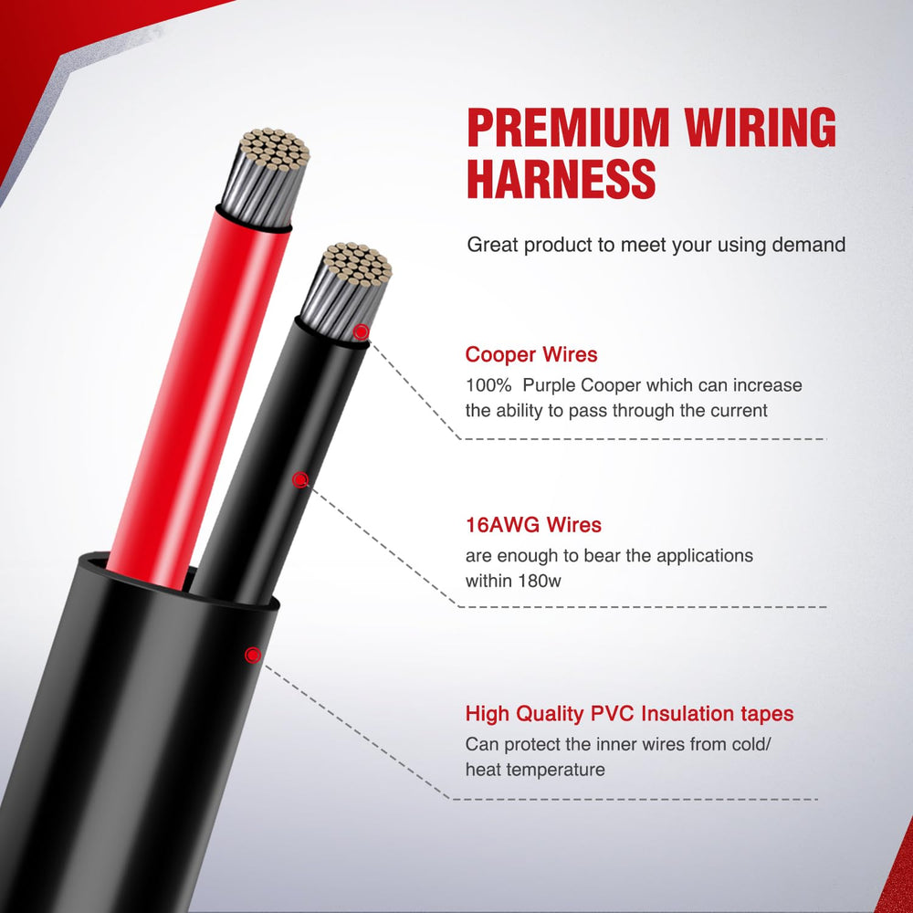Nilight 12V vehicle wiring compatible with cars and boats