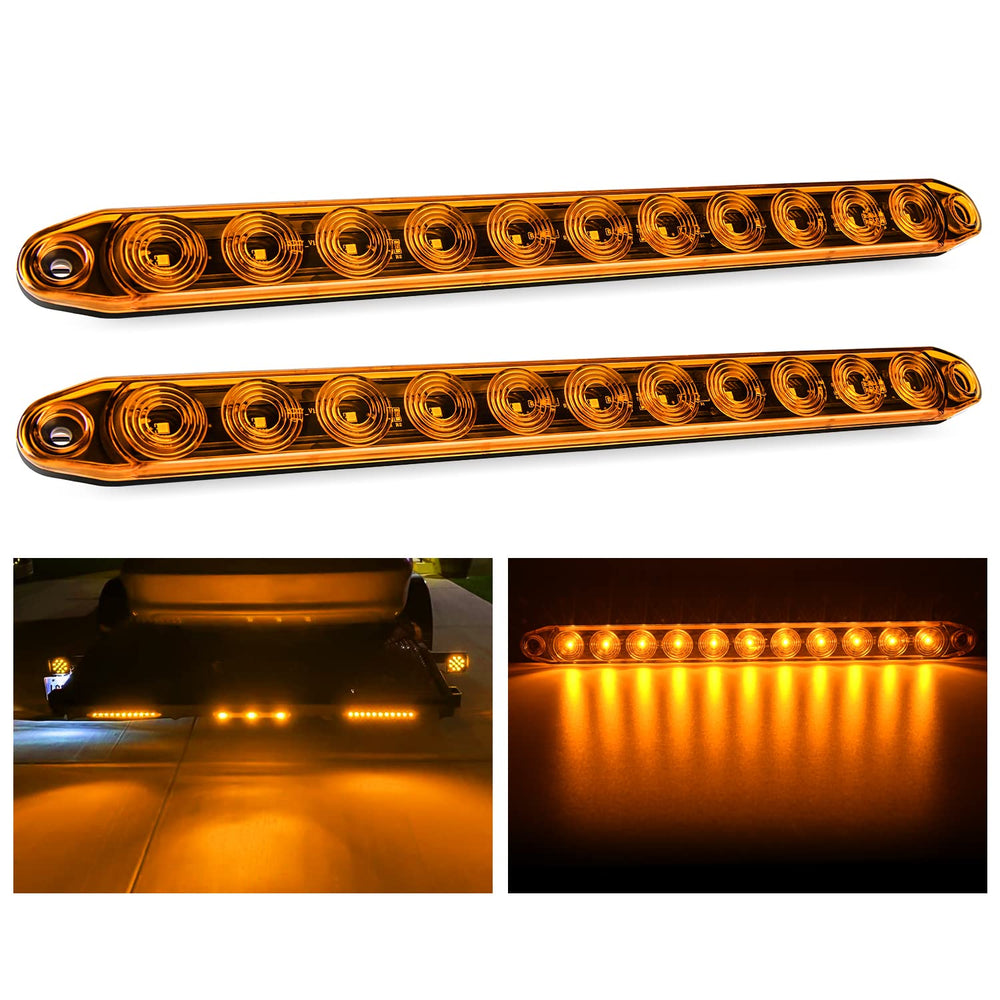 Nilight 16-inch amber marker bar, front view, high visibility for trucks