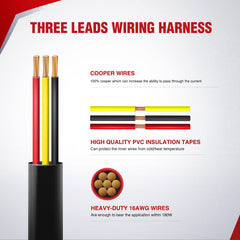 Nilight 16AWG copper wire detail highlighting low resistance for power delivery