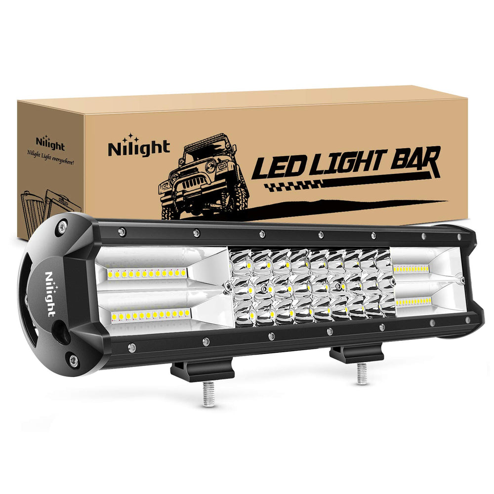 Nilight 18003C-A 15 inch triple row light bar delivers versatile flood and spot illumination