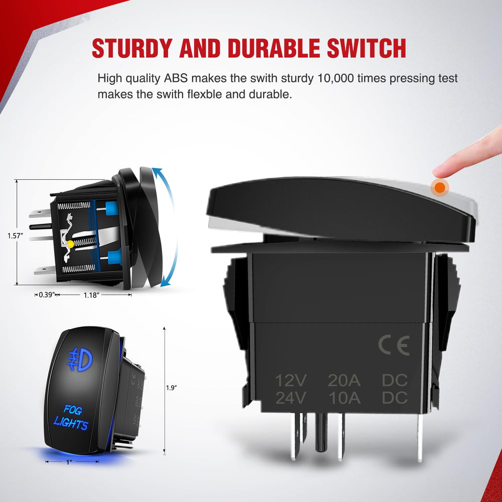 Nilight 180W load capacity supports two fog lamps safely.
