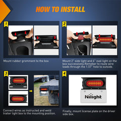 Nilight 2-inch round side marker lamp for improved trailer visibility.