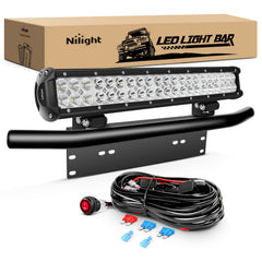 Nilight 20-inch light bar front view enhances night visibility for off-road driving