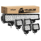 Nilight 20-inch light bar enhances wide-distance visibility for off-road trips.