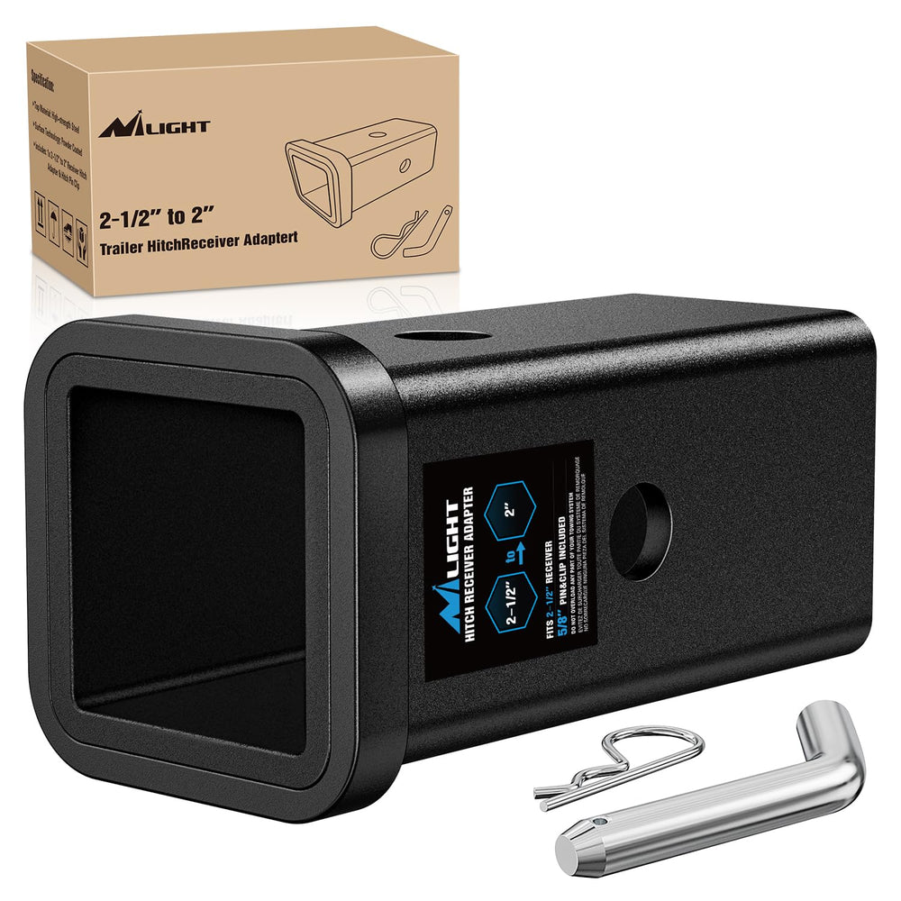 Nilight 2-1/2 to 2 inch adapter body ready for easy hitching