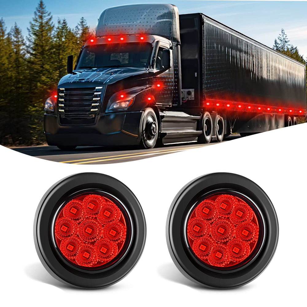 Nilight 2-inch round marker light with 9 LEDs; enhanced visibility for trucks and trailers.
