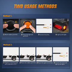 Nilight 2Inch amber marker light with installation kit components