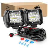 Nilight 2-pack 4-inch LED light bars – front view for off-road visibility