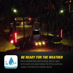 Nilight IP65 waterproof trailer light bar withstands rain and road spray.