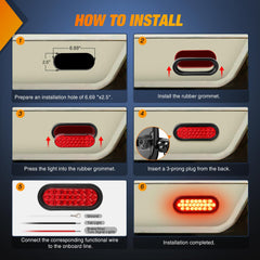 Nilight tail light features a secure 3-prong plug for reliable wiring.