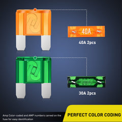 Nilight 30A Maxi fuse included for medium-current protection.