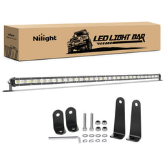 Nilight 31-inch ultra-slim light bar front view enhances night visibility for offroad driving