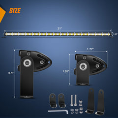 Nilight 31-inch ultra-slim light bar side view shows compact mounting profile