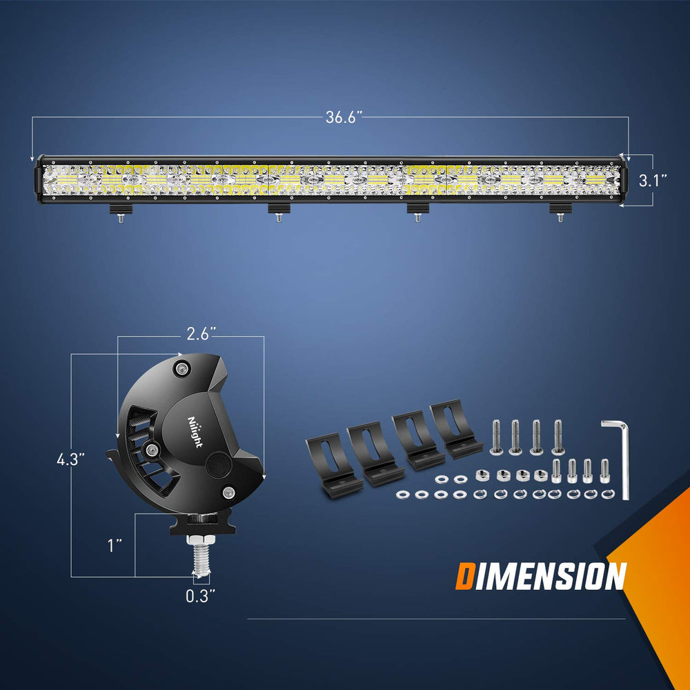 Nilight 37-inch LED light bar side mount for flexible installation