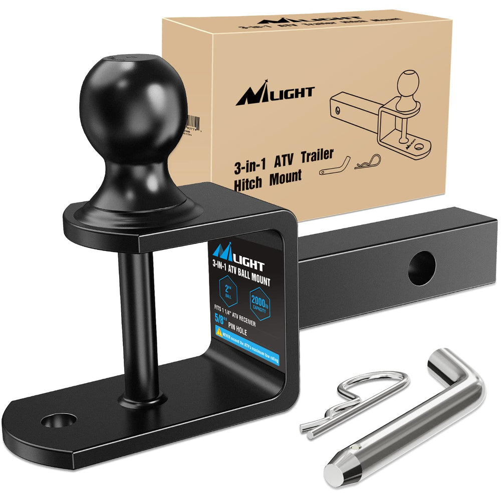 Nilight 3-in-1 hitch mount closeup with ball hitch for versatile towing.
