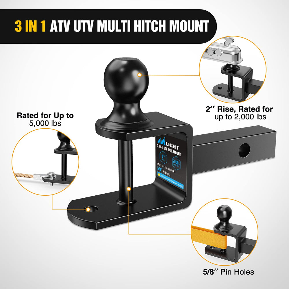 Nilight rugged steel construction emphasizes durability for heavy towing tasks.