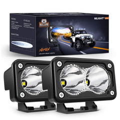 Nilight 3-inch LED pod with a 10° spot beam for long-range visibility