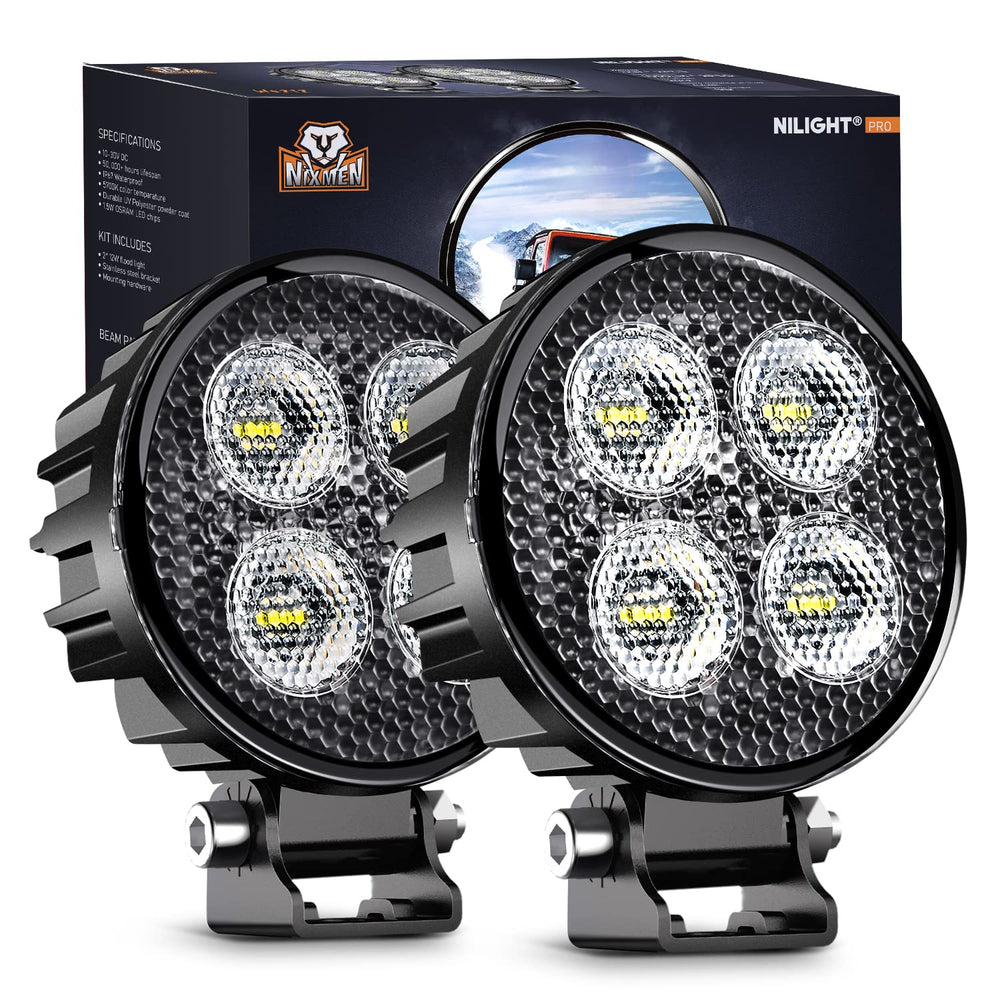 Nilight 3-Inch LED Pod front view for versatile mounting and broad output