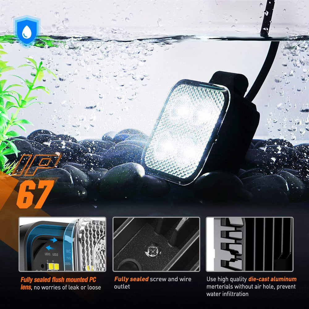 Nilight IP67 waterproof rating protects against water and dust for rugged use