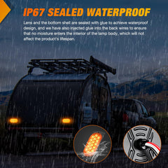 Nilight 4.4-inch lens close-up showing IP67 waterproof seal.
