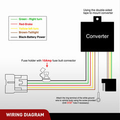 Nilight 4-flat connector harness maintains trailer light alignment