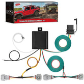 Nilight 4-pin trailer harness installed behind Toyota T100 taillight for easy towing.