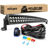 Nilight 42Inch curved LED light bar front view for off-road visibility.