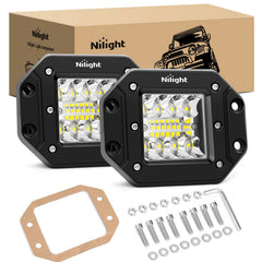 Nilight 42W flush mount pods on bumper enhance off-road visibility